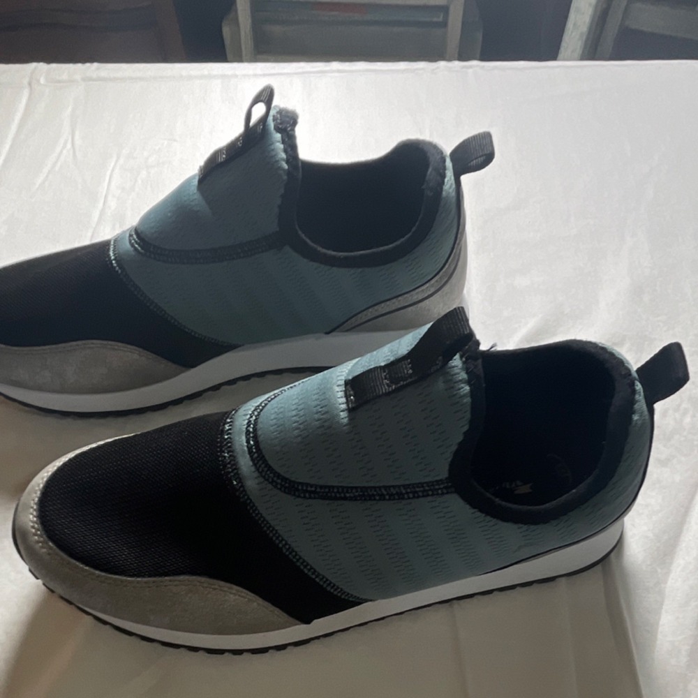 Crane Men's Black Gray Blue Athletic Sneakers Slip On Model 2 Low Top
